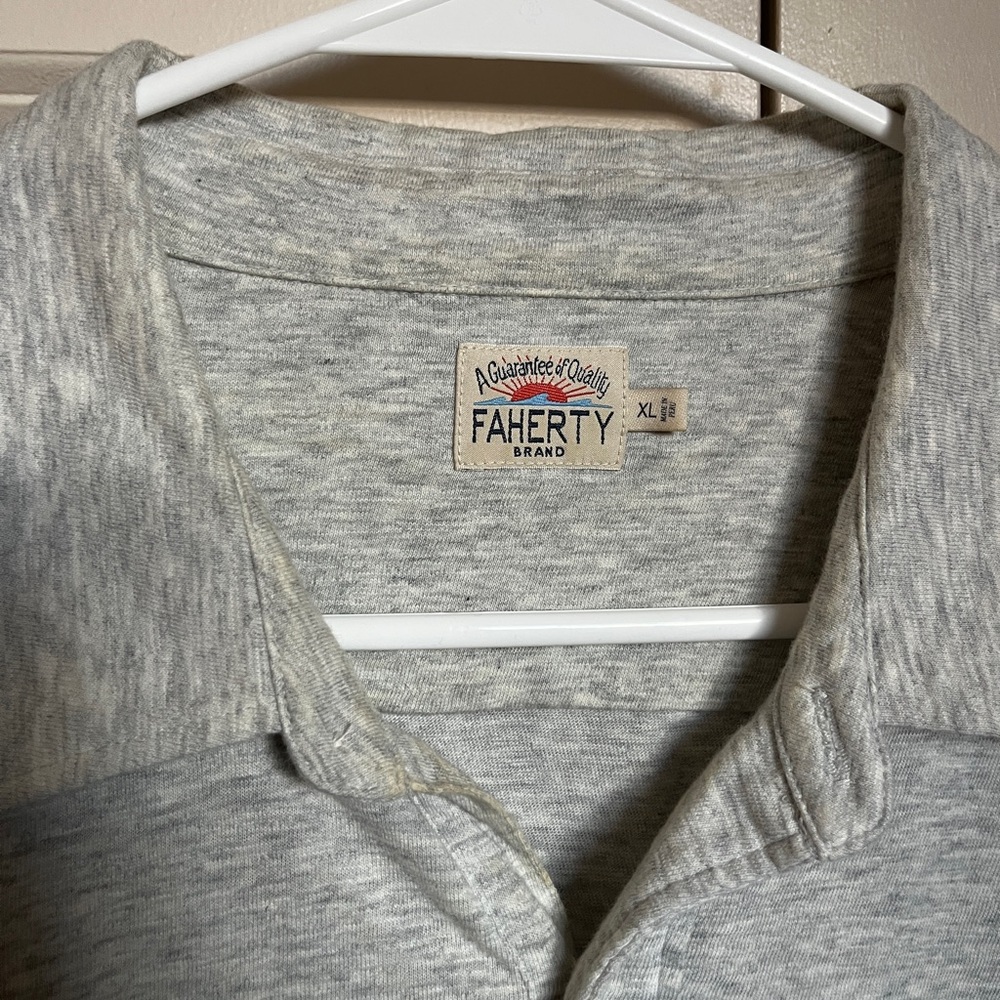 Faherty Heather Gray Collared Shirt - image 2